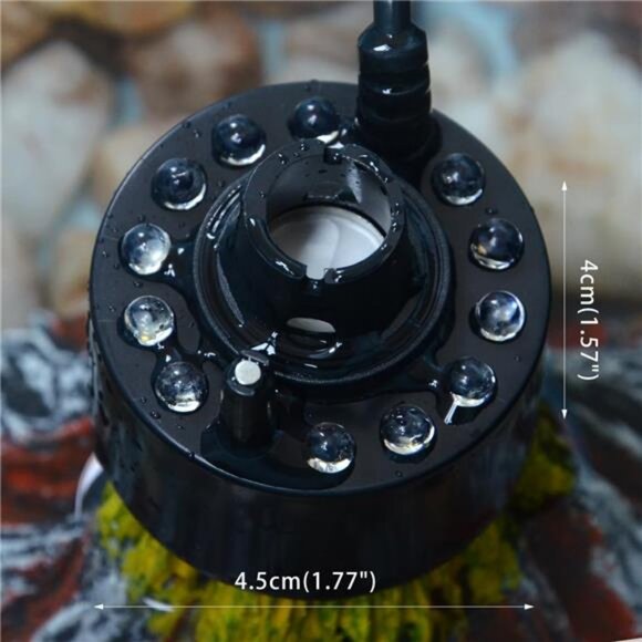 Adjustable Mist Maker with LED and Splash Guard, Fogger Water Fountain Machine - Picture 7 of 8